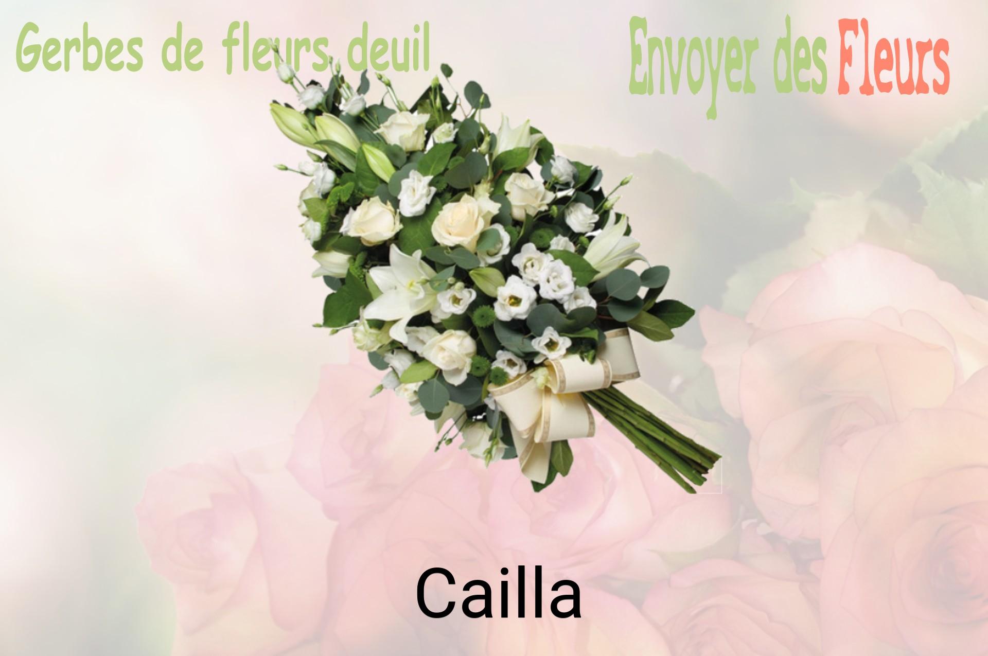 Gerbe de fleurs de deuil livrée à Cailla